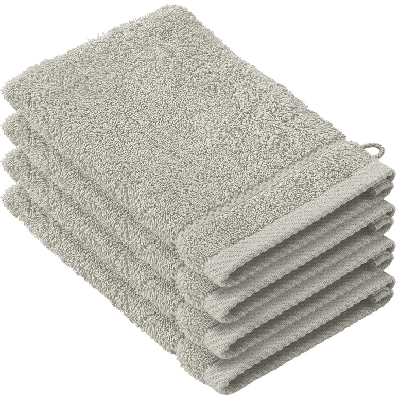 De Witte Lietaer Washandjes Stephanie Dove - 15 x 21 cm - set 4 stuks - Grijs - Katoen