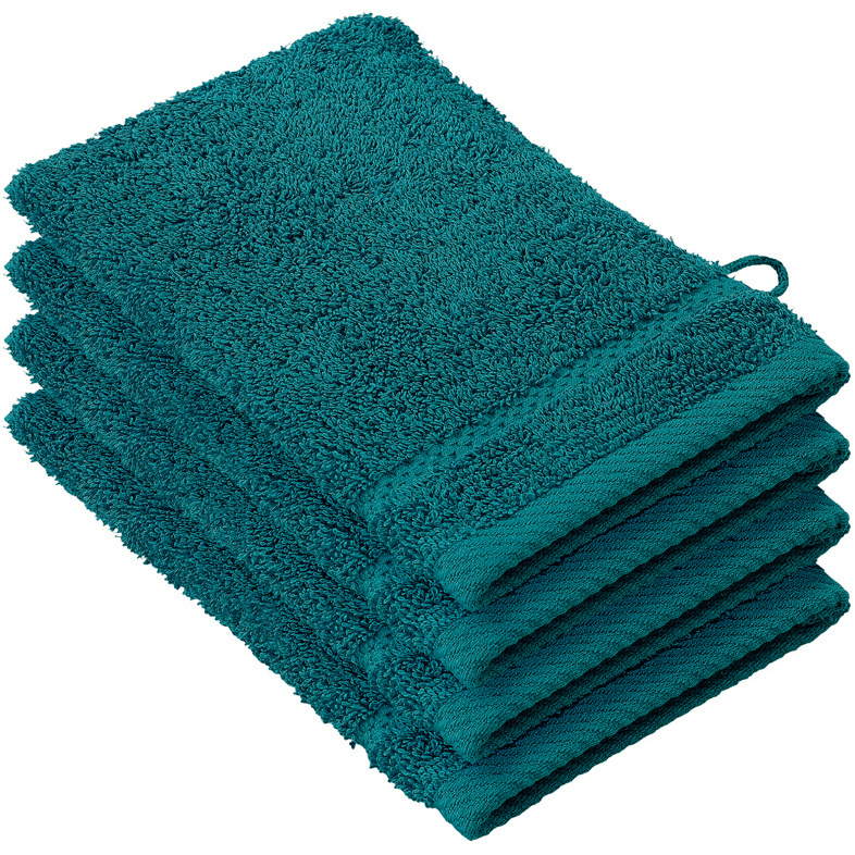 De Witte Lietaer Stephanie Lake Green Washcloths - 15 x 21 cm - Set of 4 - Green - Cotton