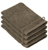 De Witte Lietaer Washandjes Stephanie Falcon - 15 x 21 cm - set 4 stuks - Bruin - Katoen