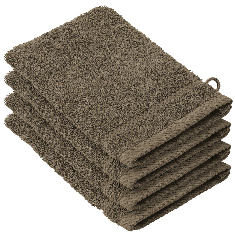 De Witte Lietaer Stephanie Falcon Washcloths - 15 x 21 cm - Set of 4 - Brown - Cotton