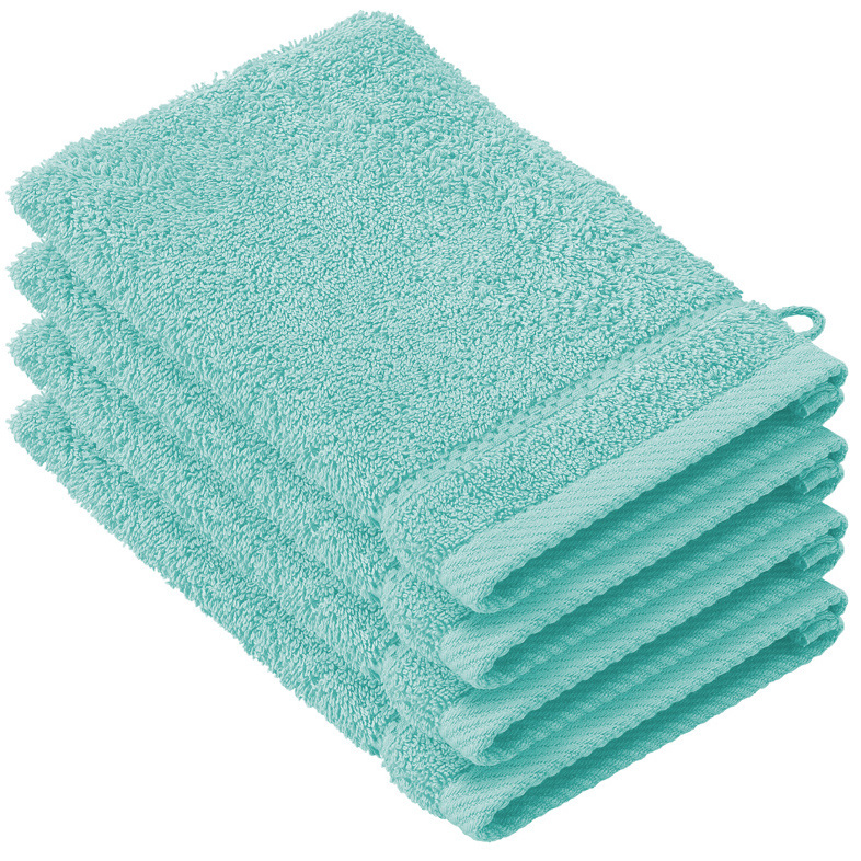 De Witte Lietaer Stephanie Plume Washcloths - 15 x 21 cm - Set of 4 - Green - Cotton