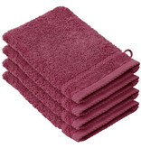 De Witte Lietaer Washandjes Stephanie Beet Red - 15 x 21 cm - set 4 stuks - Rood - Katoen