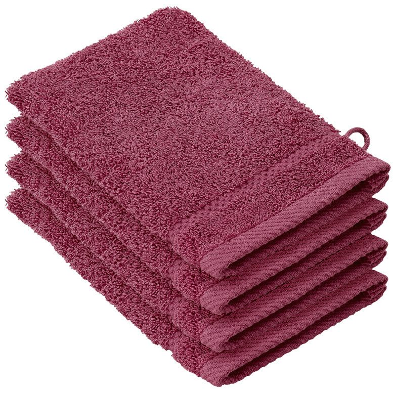De Witte Lietaer Stephanie Beet Red Washcloths - 15 x 21 cm - Set of 4 - Red - Cotton