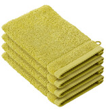 De Witte Lietaer Washandjes Stephanie Warm Olive - 15 x 21 cm - set 4 stuks - Groen - Katoen