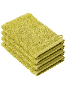 De Witte Lietaer Stephanie Warm Olive Washcloths Set of 4 Cotton