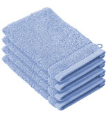 De Witte Lietaer Washandjes Stephanie Sky Blue - 15 x 21 cm - set 4 stuks - Blauw - Katoen
