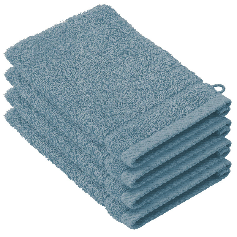 De Witte Lietaer Stephanie Arctic Washcloths - 15 x 21 cm - Set of 4 - Blue - Cotton