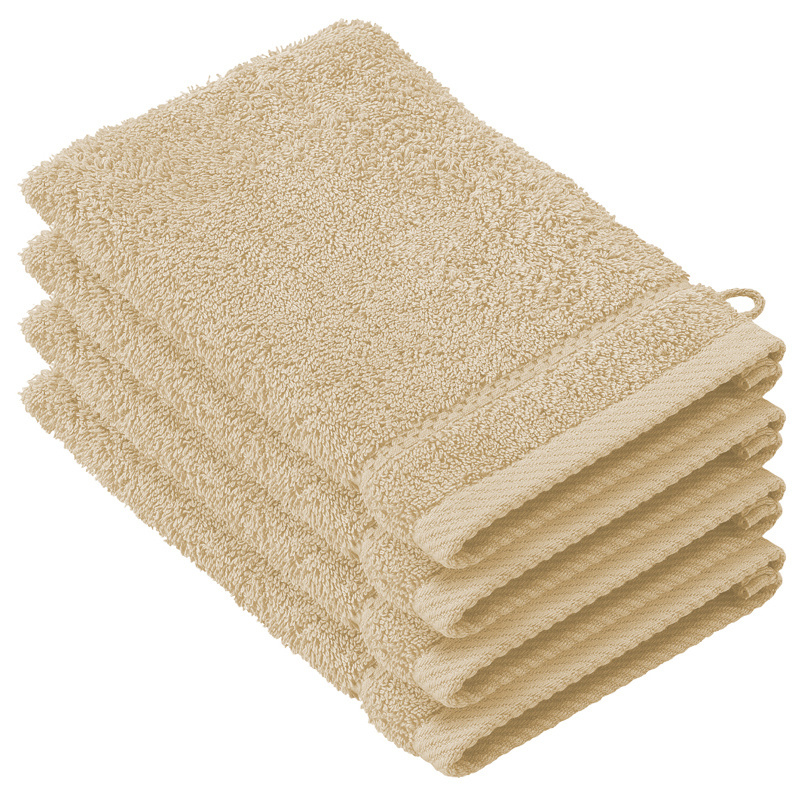 De Witte Lietaer Washandjes Stephanie Sand - 15 x 21 cm - Beige - set 4 stuks - Katoen
