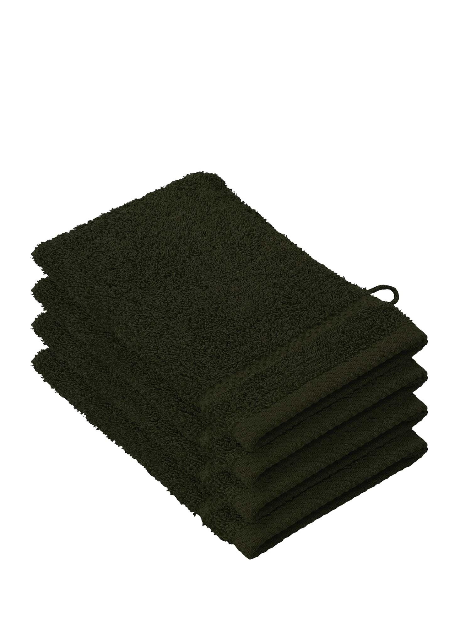 De Witte Lietaer Stephanie Khaki Washcloths - 15 x 21 cm - Set of 4 - Green - Cotton