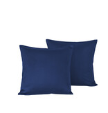 De Witte Lietaer Set Kussenslopen Olivia Blue Indigo - 2 stuks - 40 x 40 cm - Blauw - Katoen Satijn