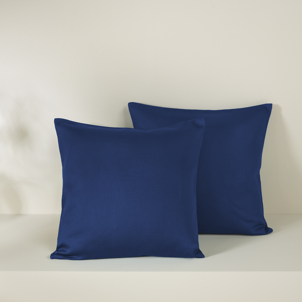 De Witte Lietaer Set Kussenslopen Olivia Blue Indigo - 2 stuks - 40 x 40 cm - Blauw - Katoen Satijn