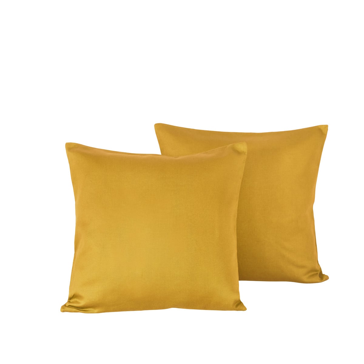De Witte Lietaer Set Kussenslopen Olivia Golden Yellow - 2 stuks - 40 x 40 cm - Geel - Katoen Satijn