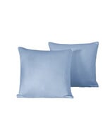 De Witte Lietaer Set Kussenslopen Olivia Serenity- 2 stuks - 40 x 40 cm - Blauw - Katoen Satijn