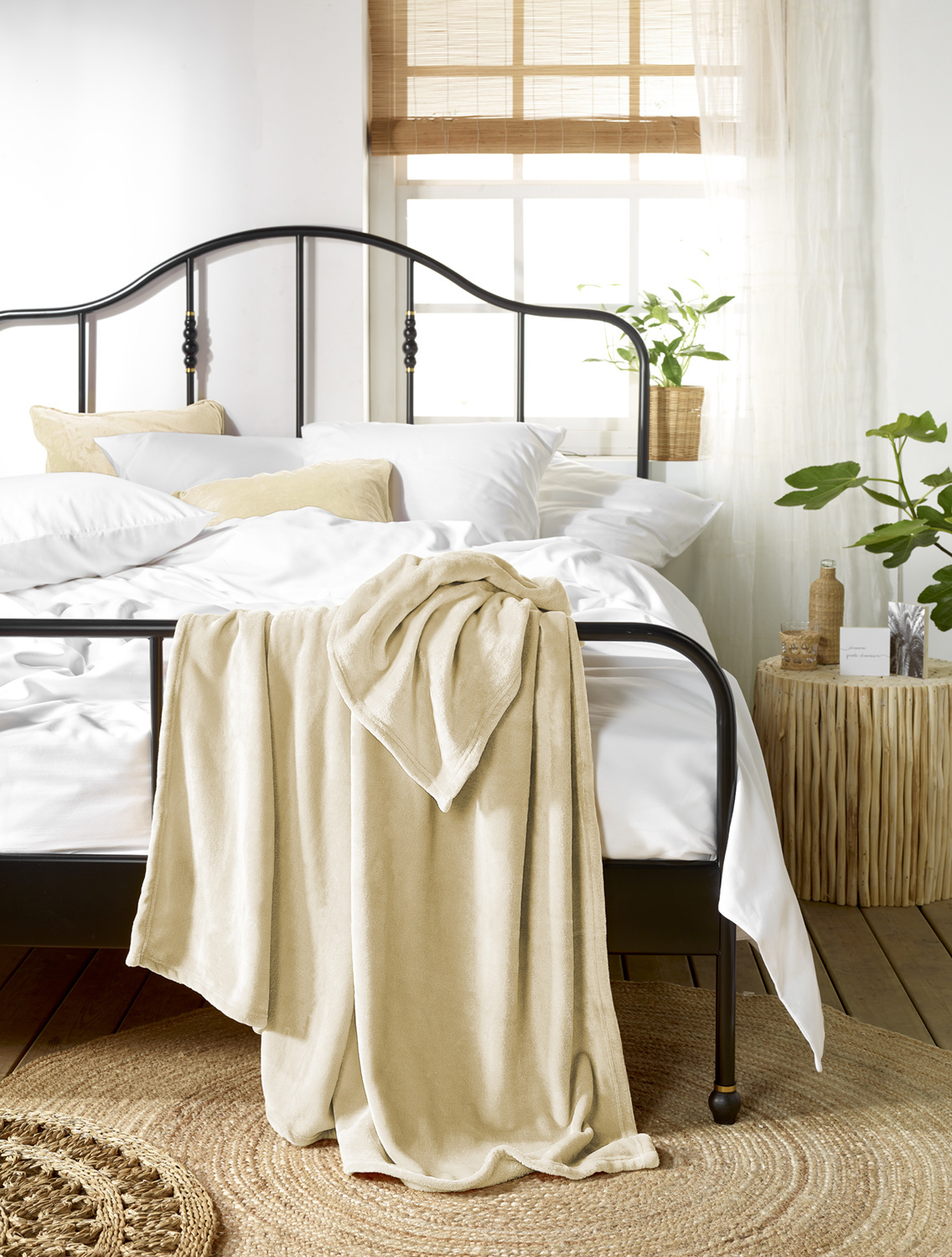 De Witte Lietaer Fleece Plaid Snuggly Sand - 150 x 200 cm - Polyester