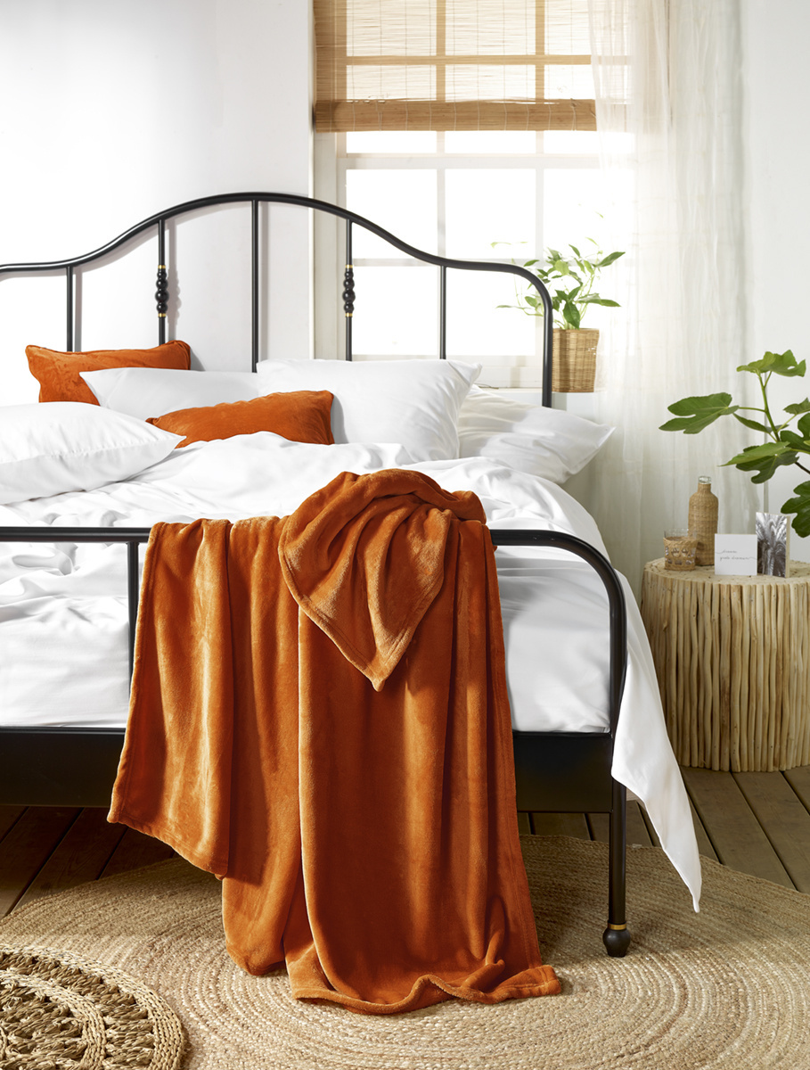 De Witte Lietaer Fleece Plaid Snuggly Copper - 150 x 200 cm - Polyester