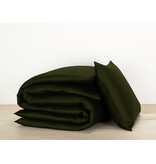 De Witte Lietaer Olivia Kahki Duvet Cover - 140 x 200/220 cm - Dark Green - Cotton Satin