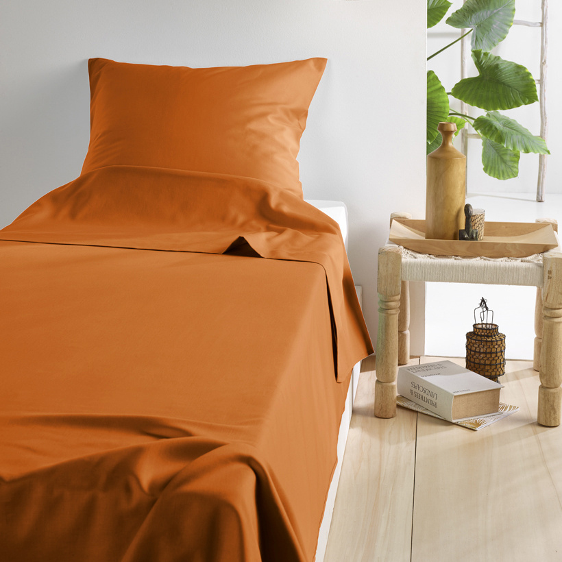 De Witte Lietaer Olivia Copper Sheet Set - Single - 180 x 280 cm - Satin Cotton