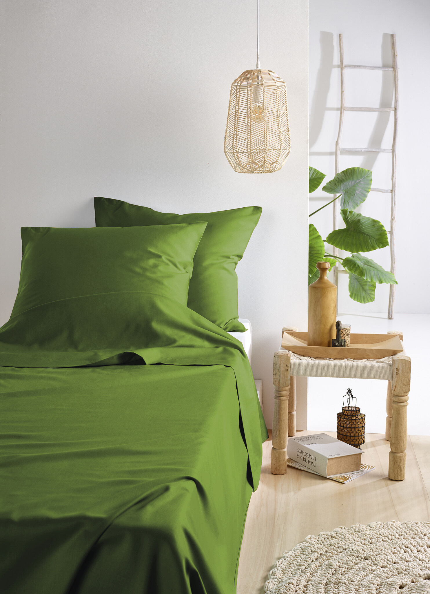 De Witte Lietaer Lakenset Olivia Cactus - 280 x 280 cm + 2x 60 x 70 cm - Satijnkatoen