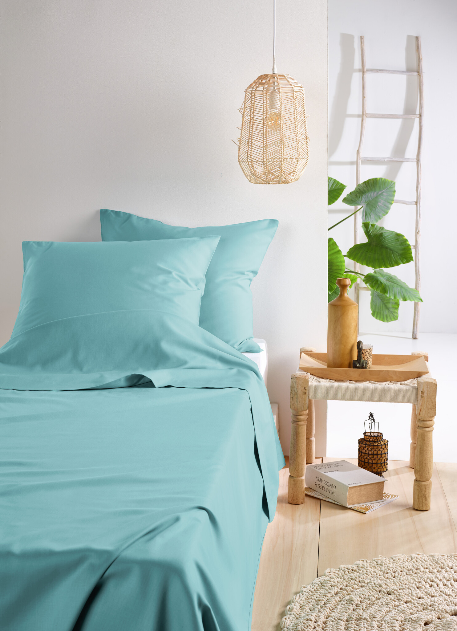 De Witte Lietaer Sheet set Olivia Sea Angel - 280 x 280 cm + 2x 60 x 70 cm - Satin cotton