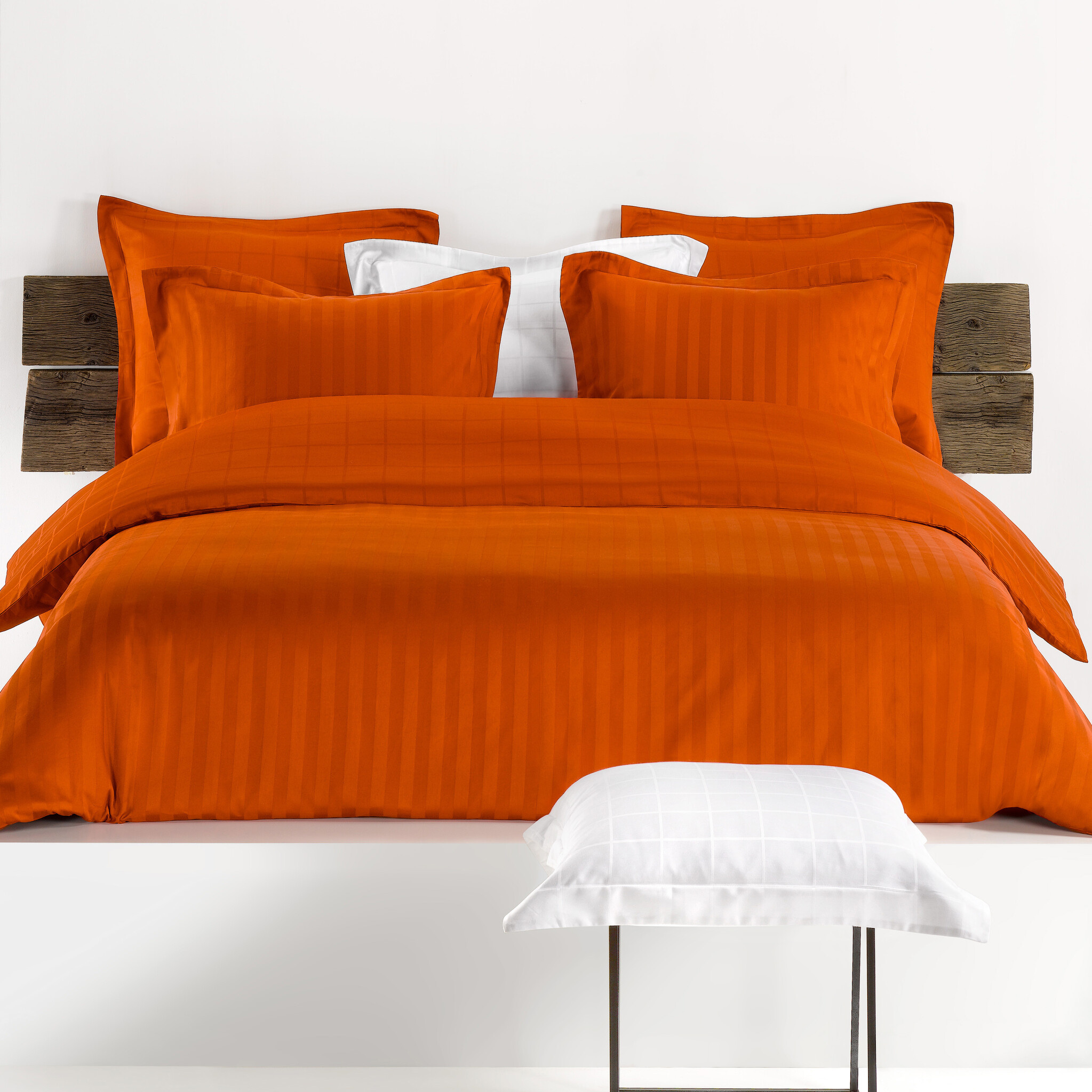De Witte Lietaer Dekbedovertrek Zygo Gold Flame - 260 x 240 cm - Oranje - Katoen Satijn