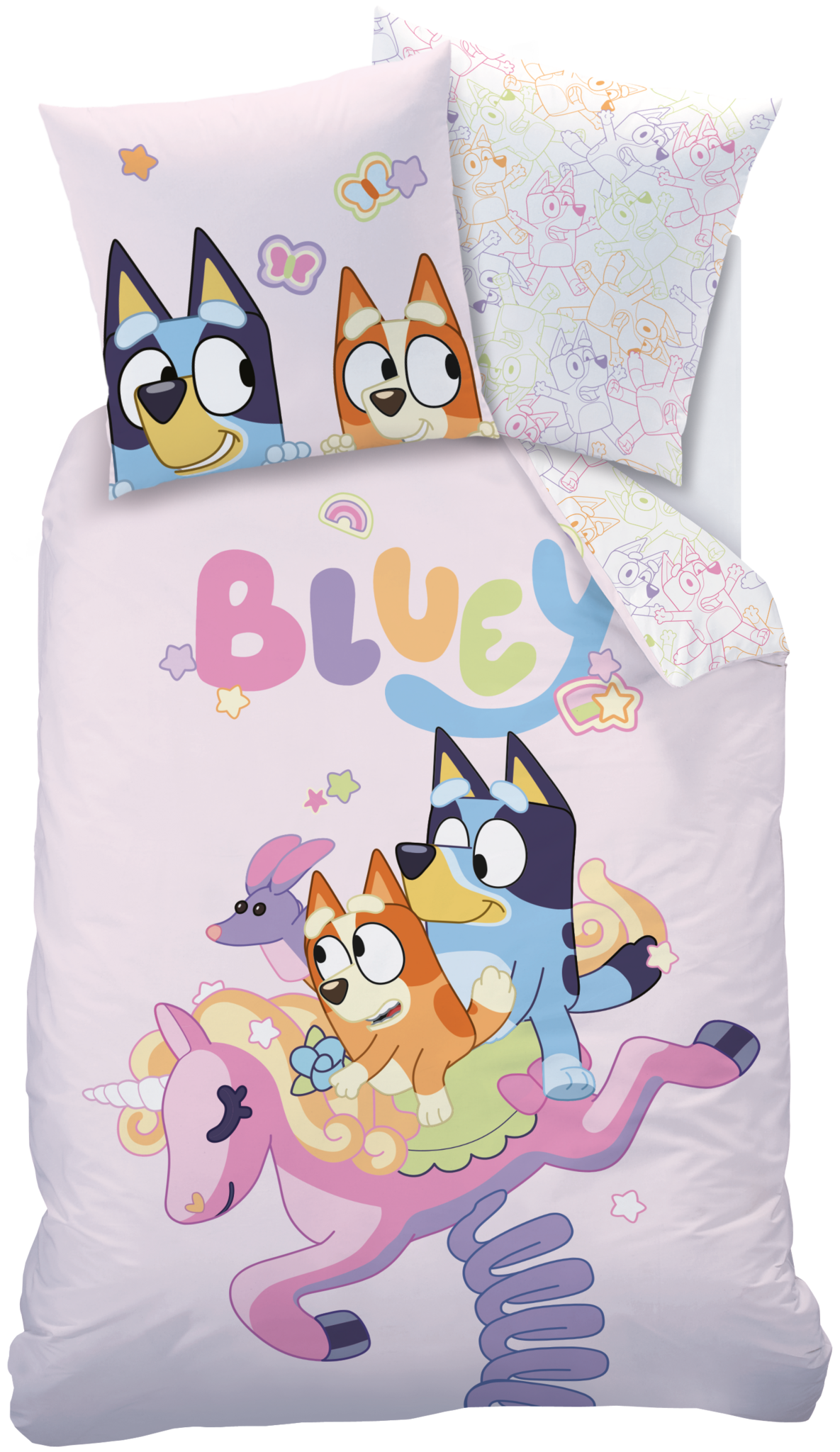 Bluey Dekbedovertrek Colorful - 140 x 200 + 63 x 63 cm - Katoen