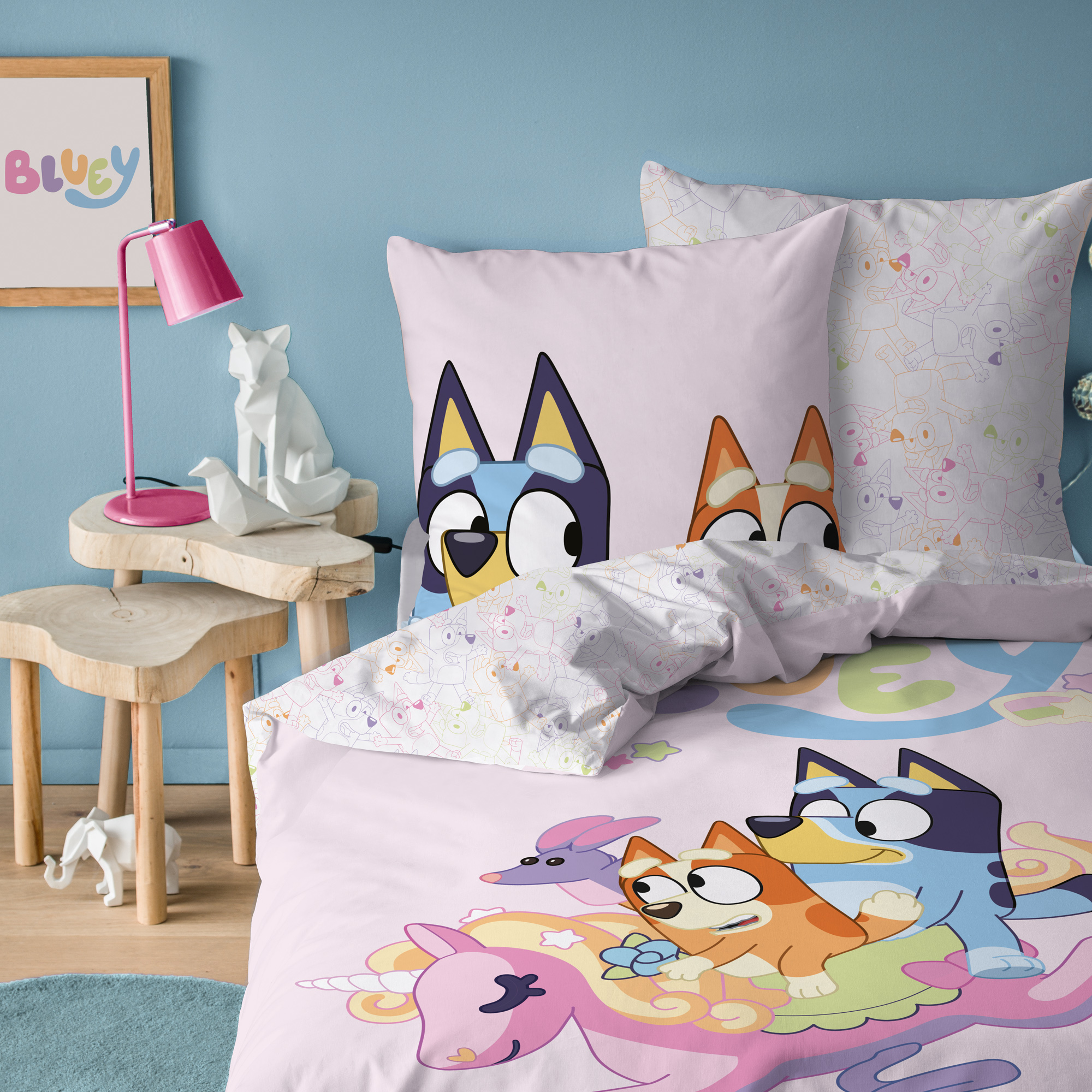 Bluey Dekbedovertrek Colorful - 140 x 200 + 63 x 63 cm - Katoen