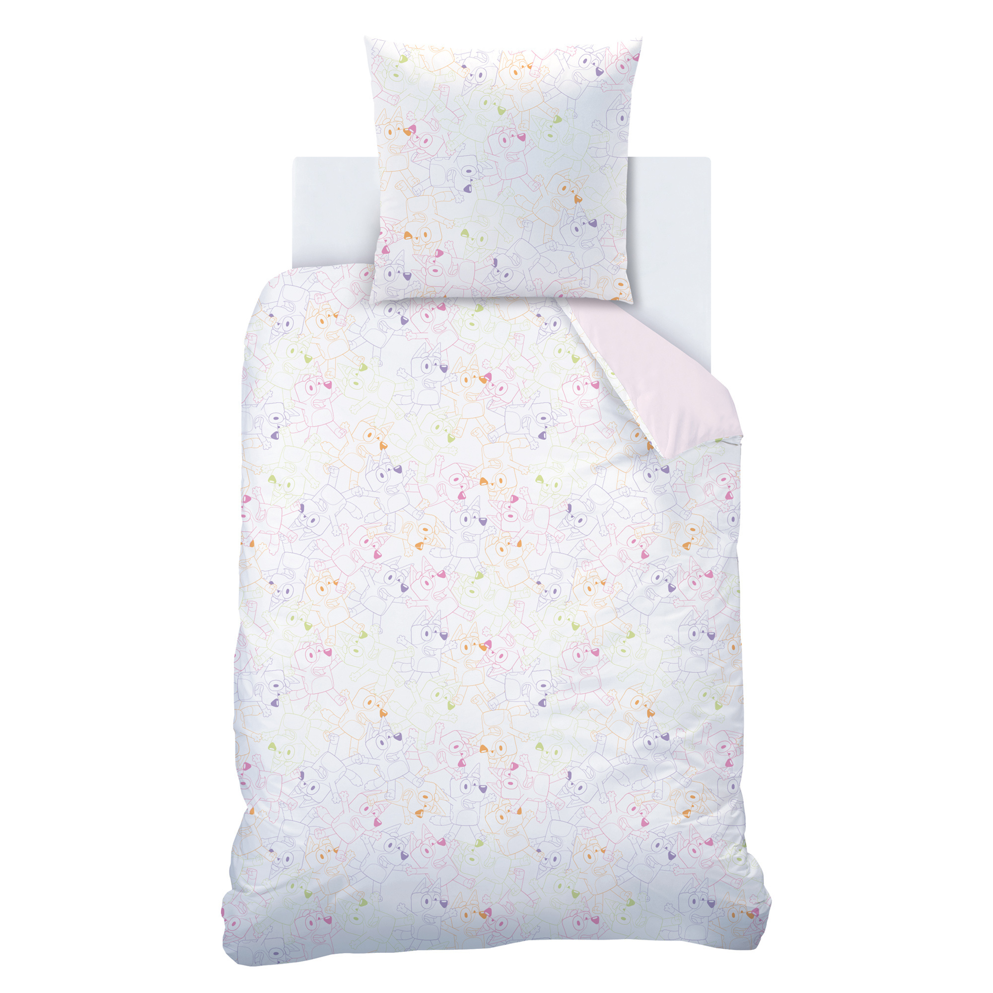Bluey Dekbedovertrek Colorful - 140 x 200 + 63 x 63 cm - Katoen