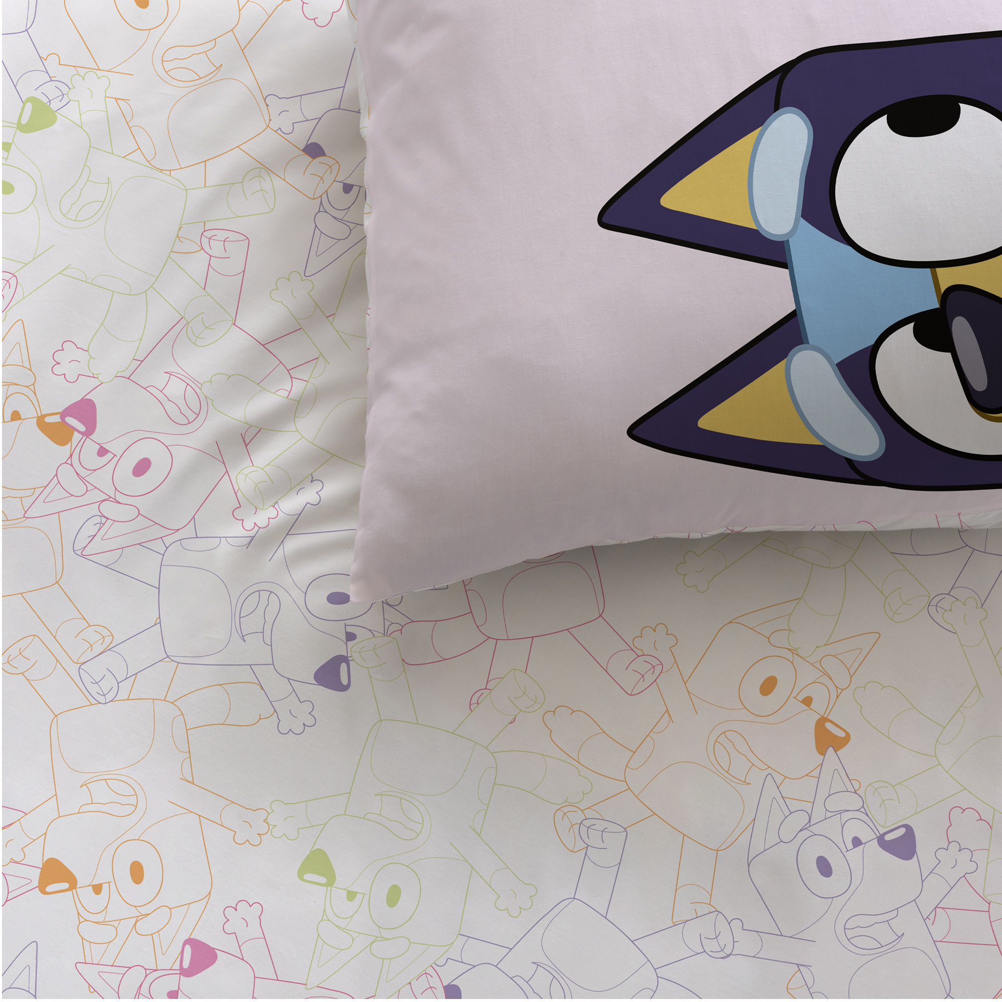 Bluey Colorful Duvet Cover - 140 x 200 + 63 x 63 cm - Cotton