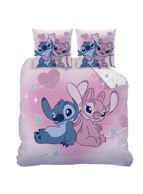 Disney Lilo & Stitch Dekbedovertrek Bisous 240 x 220 cm + 2 x 63 x 63 cm - Katoen