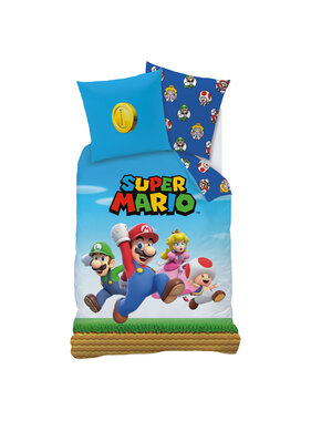 Super Mario Dekbedovertrek Friends 140 x 200 + 63 x 63 cm