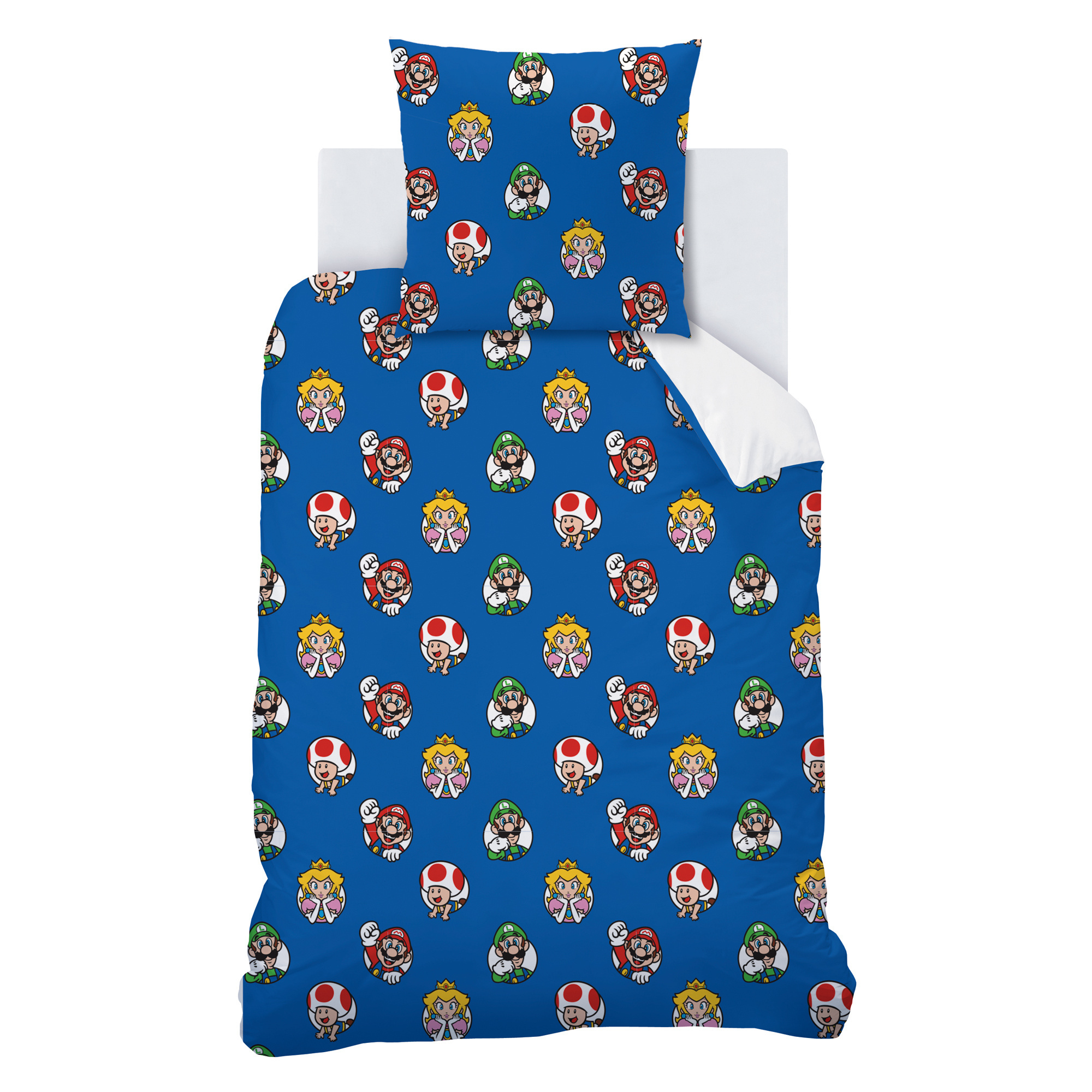 Super Mario Dekbedovertrek Friends - 140 x 200 + 63 x 63 cm - Katoen