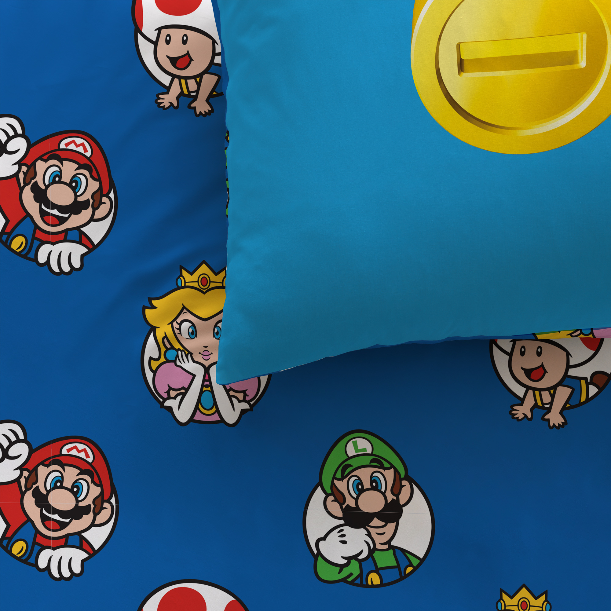 Super Mario Dekbedovertrek Friends - 140 x 200 + 63 x 63 cm - Katoen