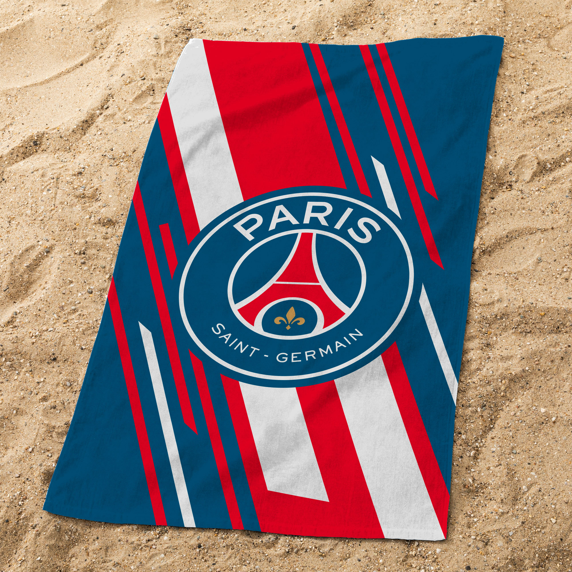 Paris Saint Germain Diagonal Beach Towel - 75 x 150 cm - Cotton