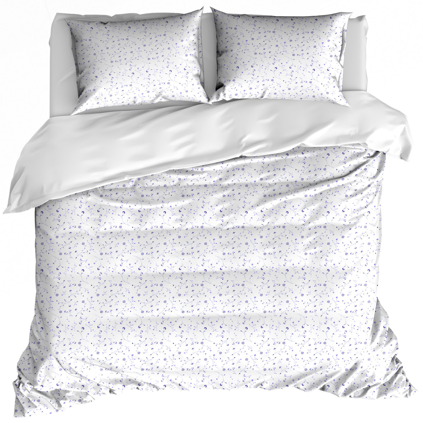 De Witte Lietaer Dekbedovertrek Lilia Porcelain - 260 x 240 + (2x) 60 x 70 cm - Katoen Percal