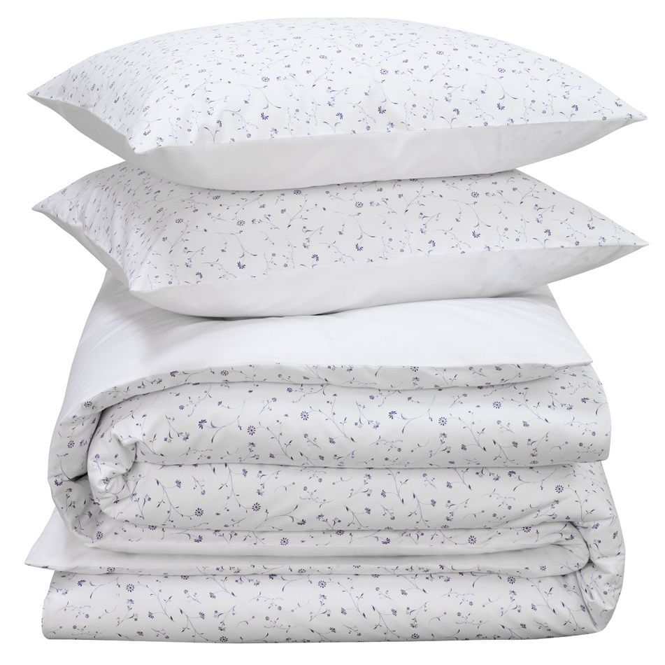 De Witte Lietaer Dekbedovertrek Lilia Porcelain - 260 x 240 + (2x) 60 x 70 cm - Katoen Percal