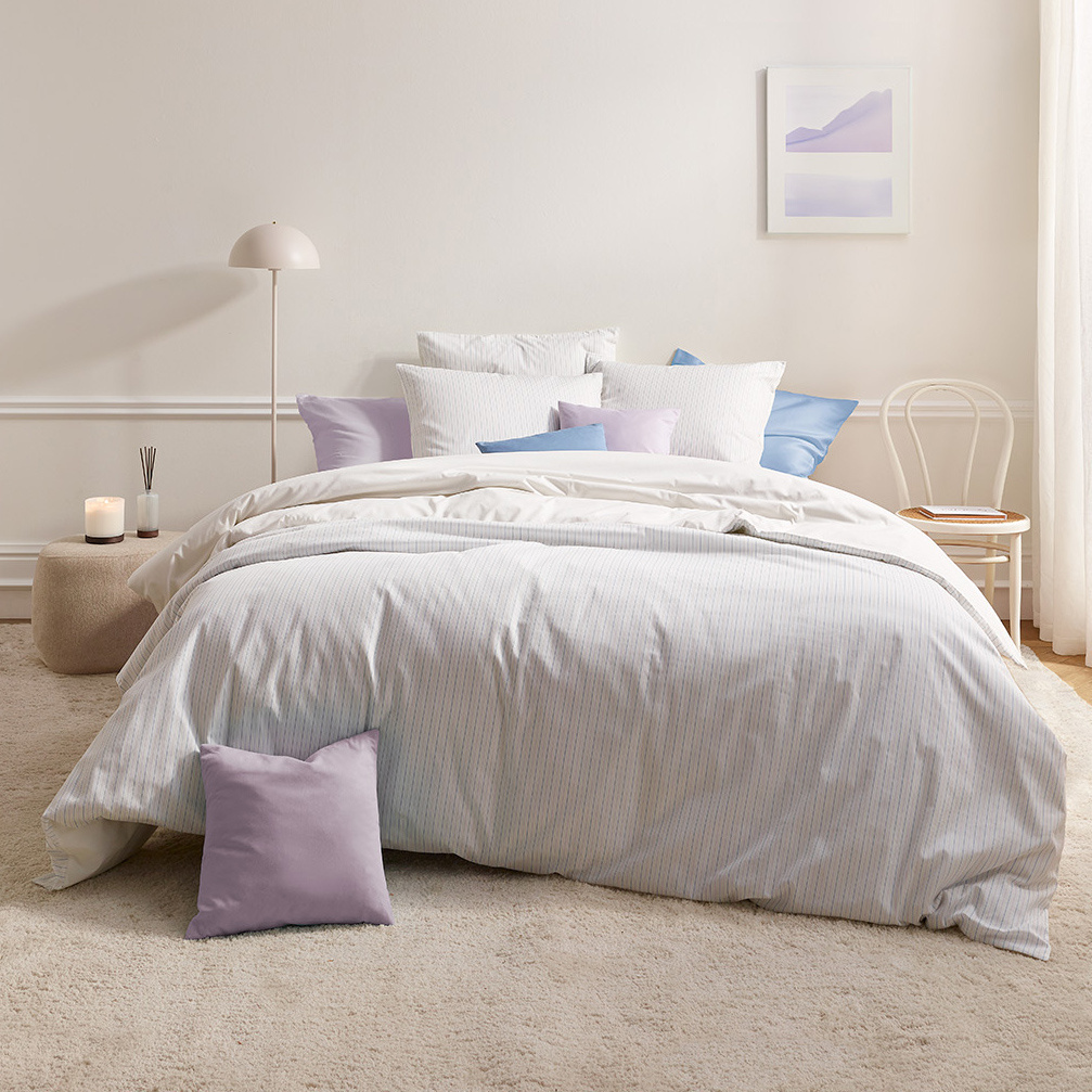De Witte Lietaer Duvet Cover Lola Sky Blue - 260 x 240 + (2x) 60 x 70 cm - Cotton Percale