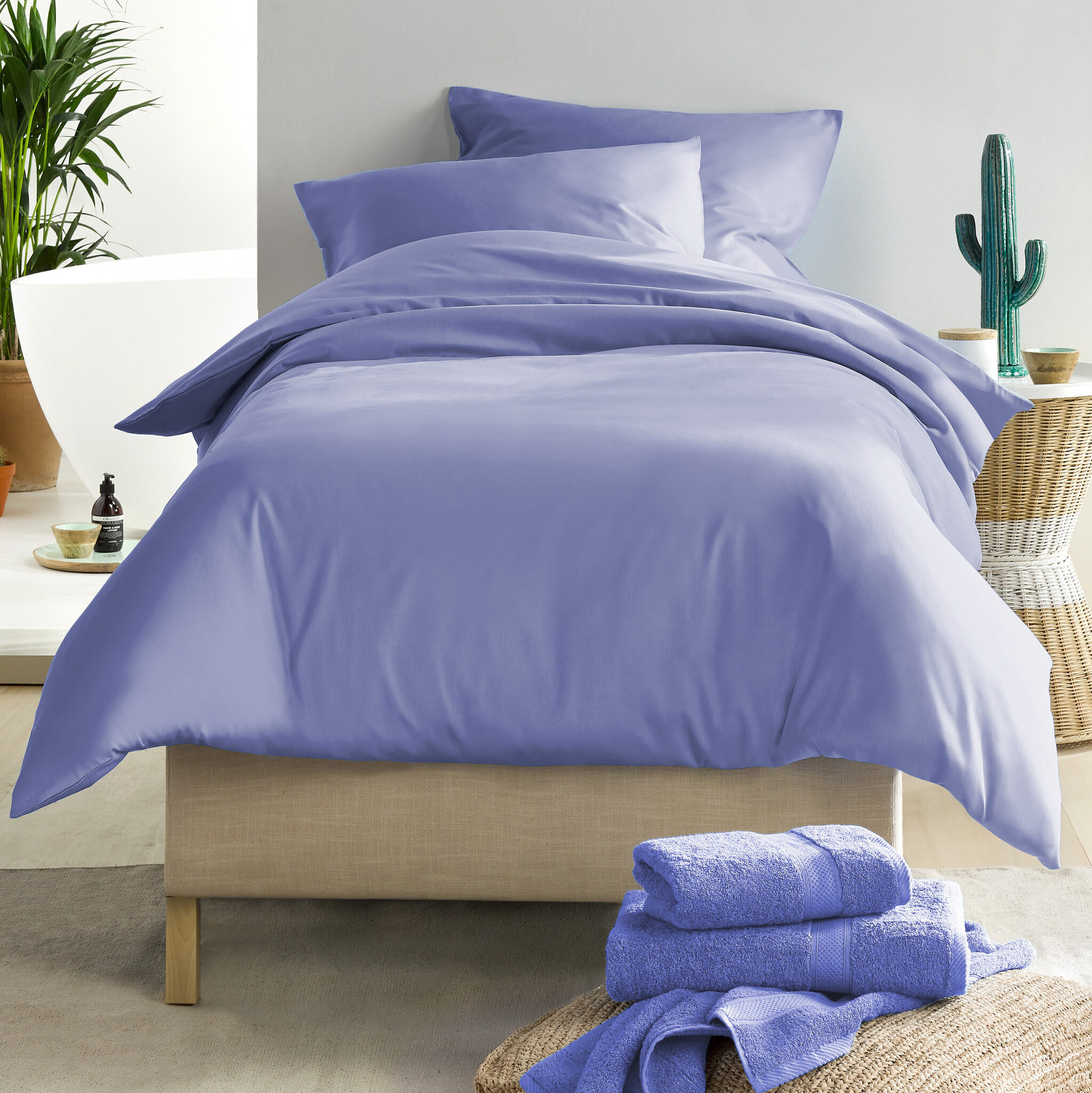 De Witte Lietaer Dekbedovertrek Olivia Sky Blue - 140 x 200/220 cm - Katoen Satijn