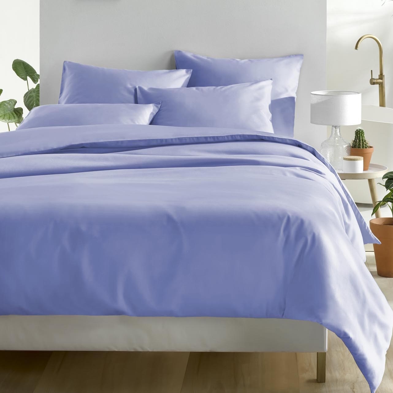 De Witte Lietaer Olivia Sky Blue Duvet Cover - 240 x 220 cm - Cotton Satin