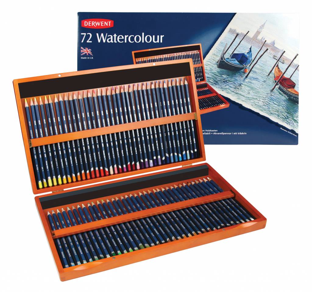 Derwent Watercolor 72 Aquarelpotloden In Houten Kist derwent kopen in de aanbieding