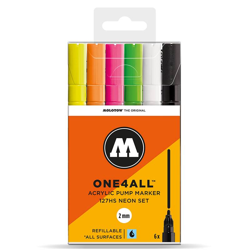 Molotow 127Hs Neon Set 6 molotow kopen in de aanbieding