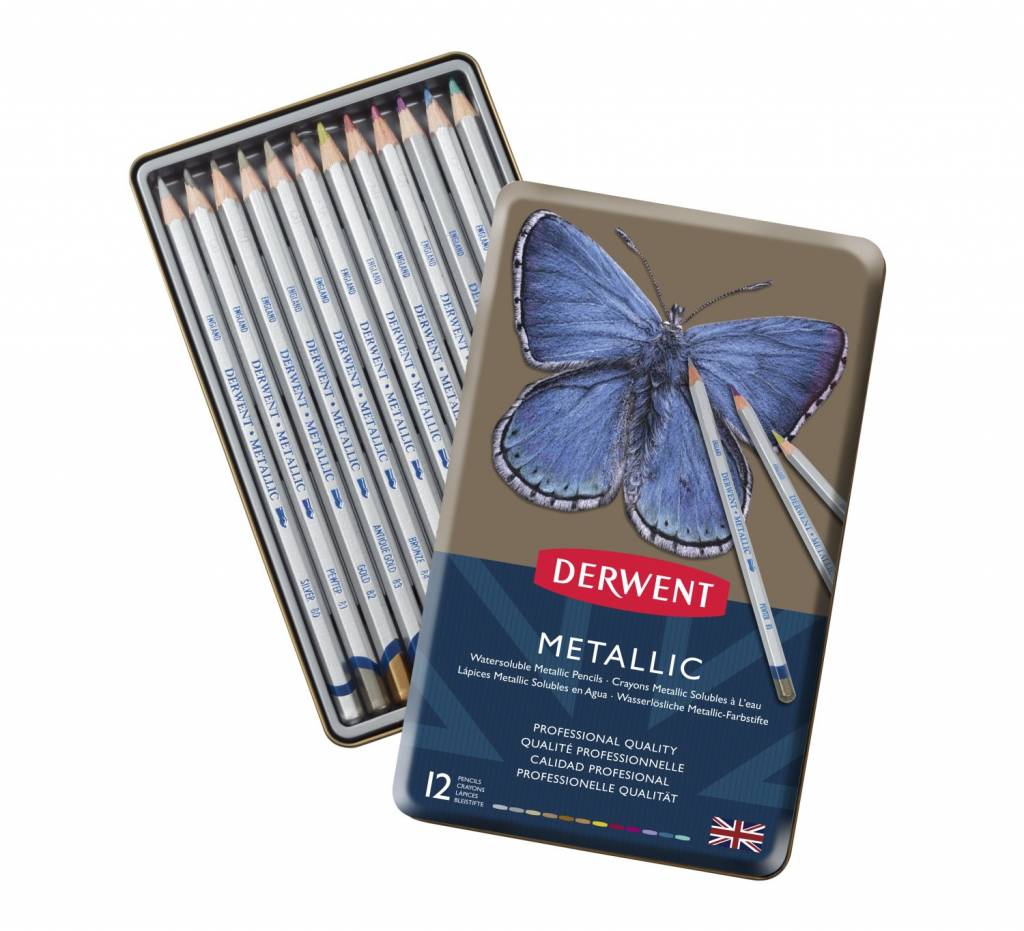 Derwent Metallic 12 Potloden In Een Blik derwent kopen in de aanbieding Derwent Metallic 12 Potloden In Een Blik derwent kopen in de aanbieding