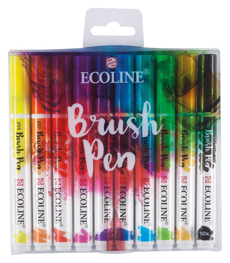 Talens Ecoline Brushpen Set 10 Markers talens kopen in de aanbieding Talens Ecoline Brushpen Set 10 Markers talens kopen in de aanbieding
