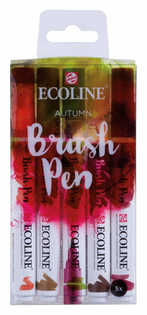 Talens Ecoline Brushpen X5 Autumn talens kopen in de aanbieding Talens Ecoline Brushpen X5 Autumn talens kopen in de aanbieding