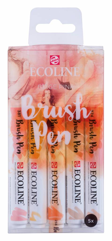 Talens Ecoline Brushpen X5 Beige Pink talens kopen in de aanbieding