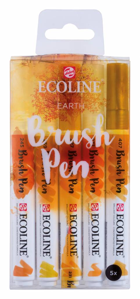 Talens Ecoline Brushpen X5 Earth talens kopen in de aanbieding