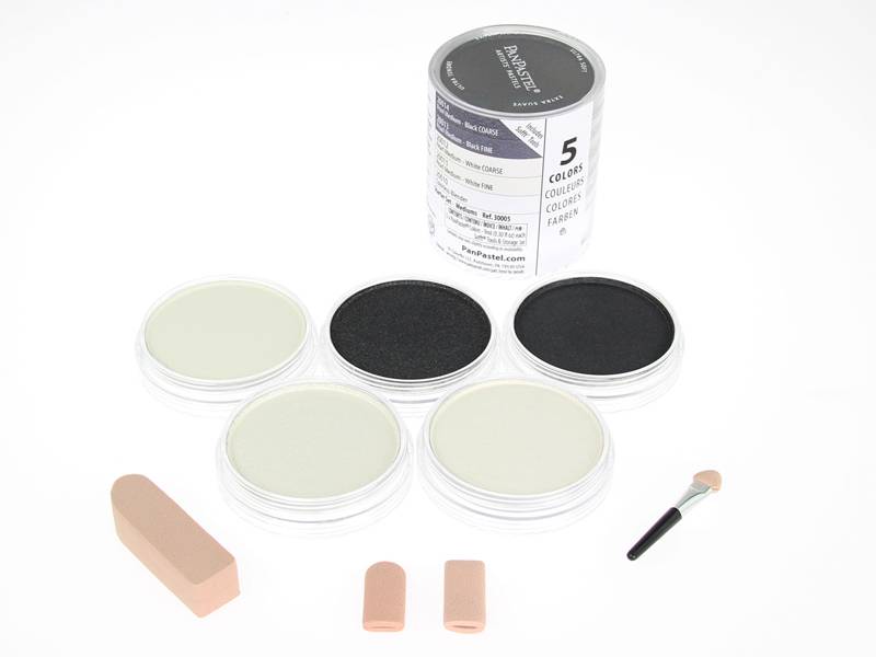 Panpastel Starterset Mediums 2X Zwart 2X Wit 1X Kleurloos panpastel kopen in de aanbieding