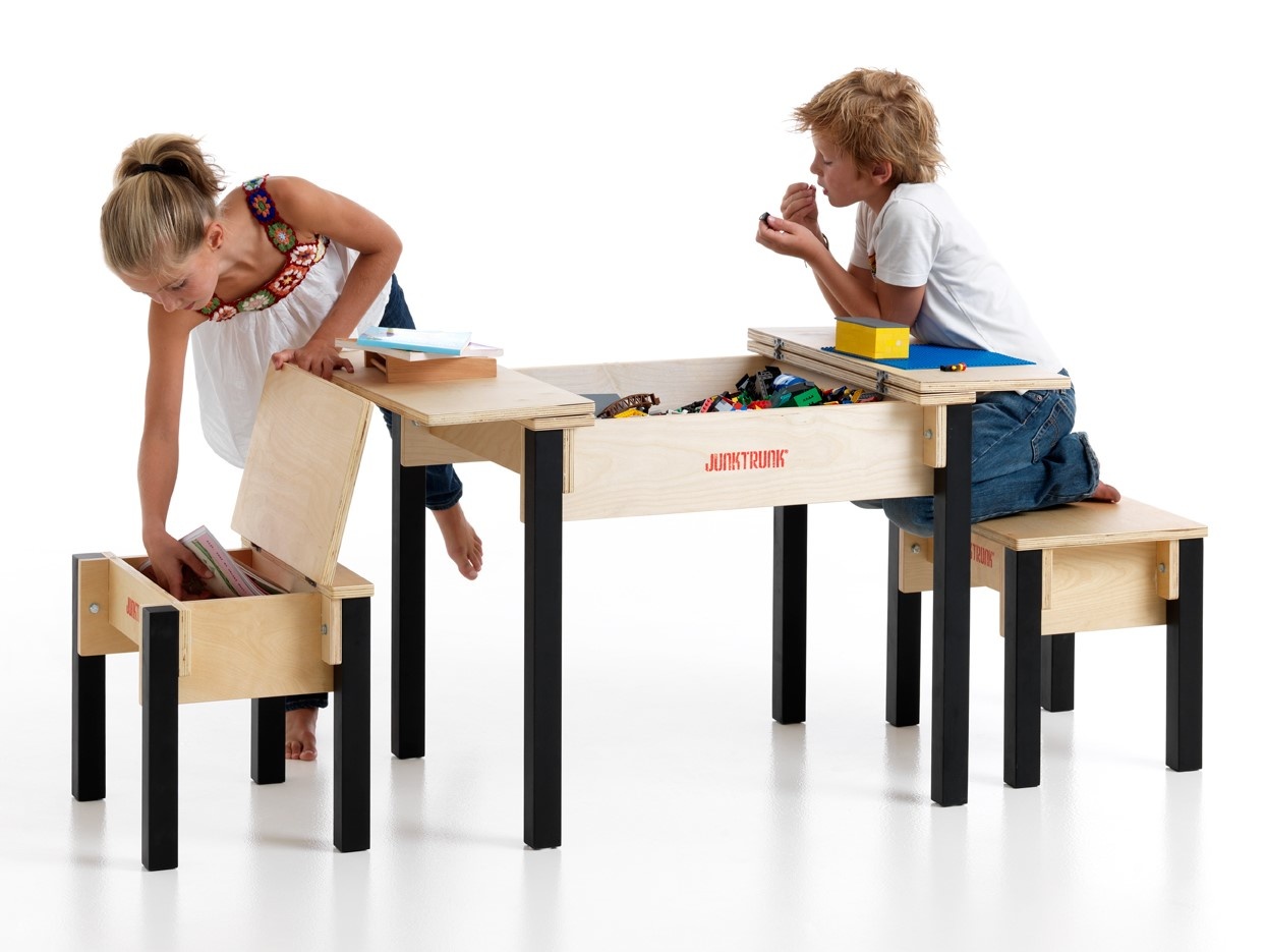 pasta Clancy Ga door Kindermeubelset - Praktische en mooie meubelset met groot speelgoedvak -