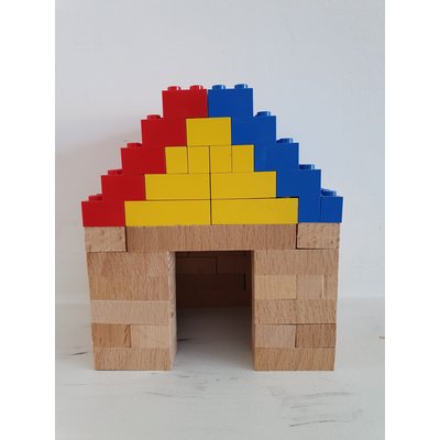 Houten blokjes in lego formaat - 500 stuks