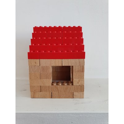 Houten blokjes in lego formaat - 500 stuks