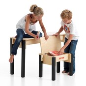 Kinderbureau met opbergbankje